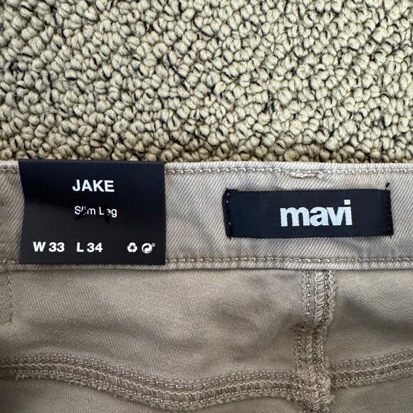 Mavi Jake Slim Leg Beige Denim Jeans US Men's 33x34 - Picture 4 of 9